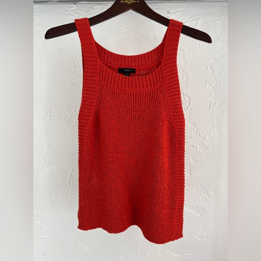 J.Crew Cable Knit Tank Size S Sleeveless Burnt Orange Top